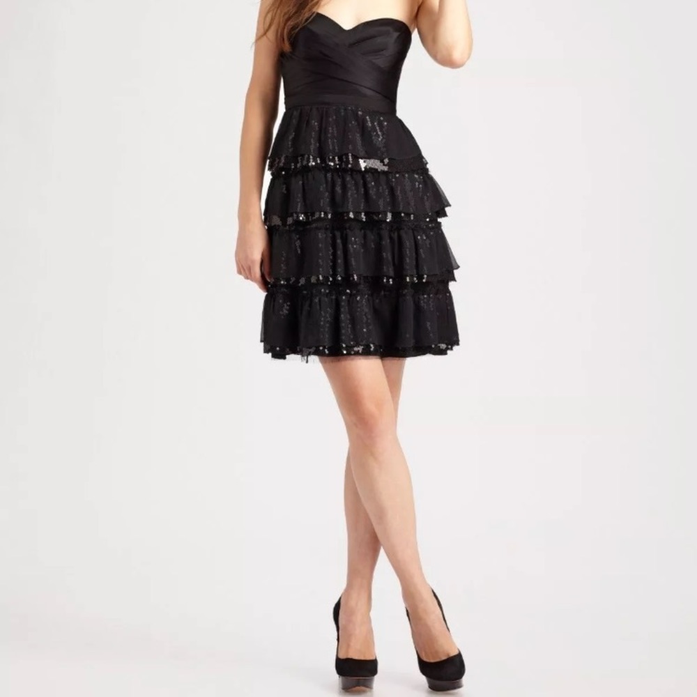 BCBG Silk Tired Sequin Dress (6)